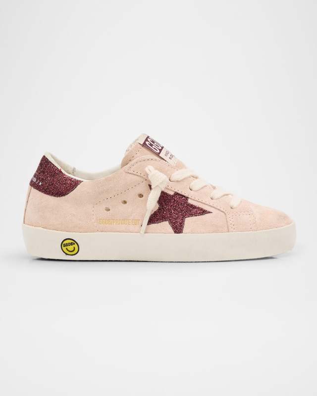 Girl's Super Star Suede Glitter Star Low-Top Sneakers, Baby/Toddler